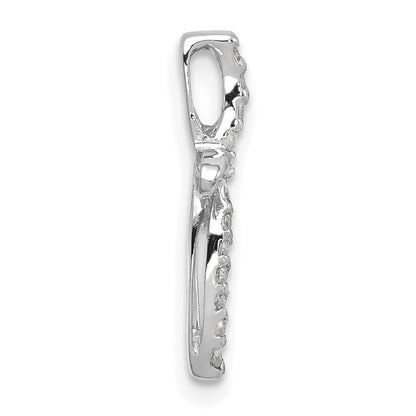 14k White Gold AA Diamond Cross Pendant