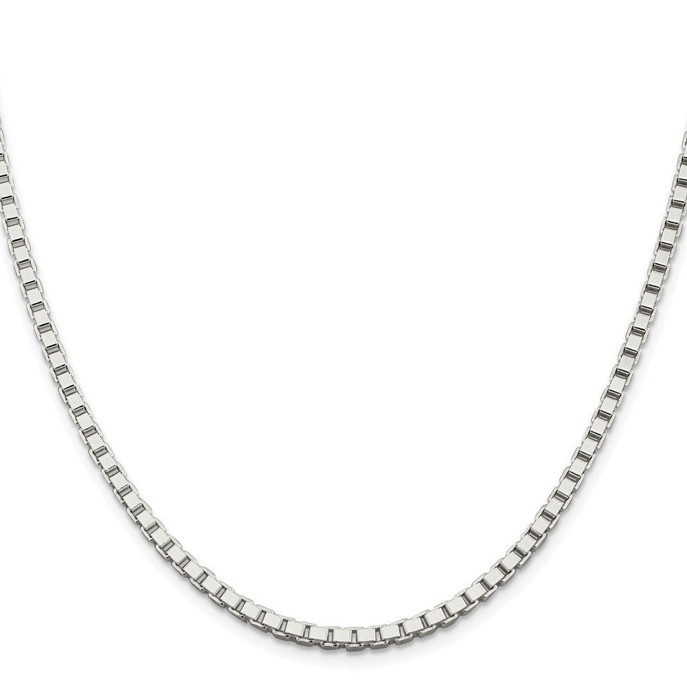 Sterling Silver Rhodium-plated 3mm Box Chain Necklace 22"