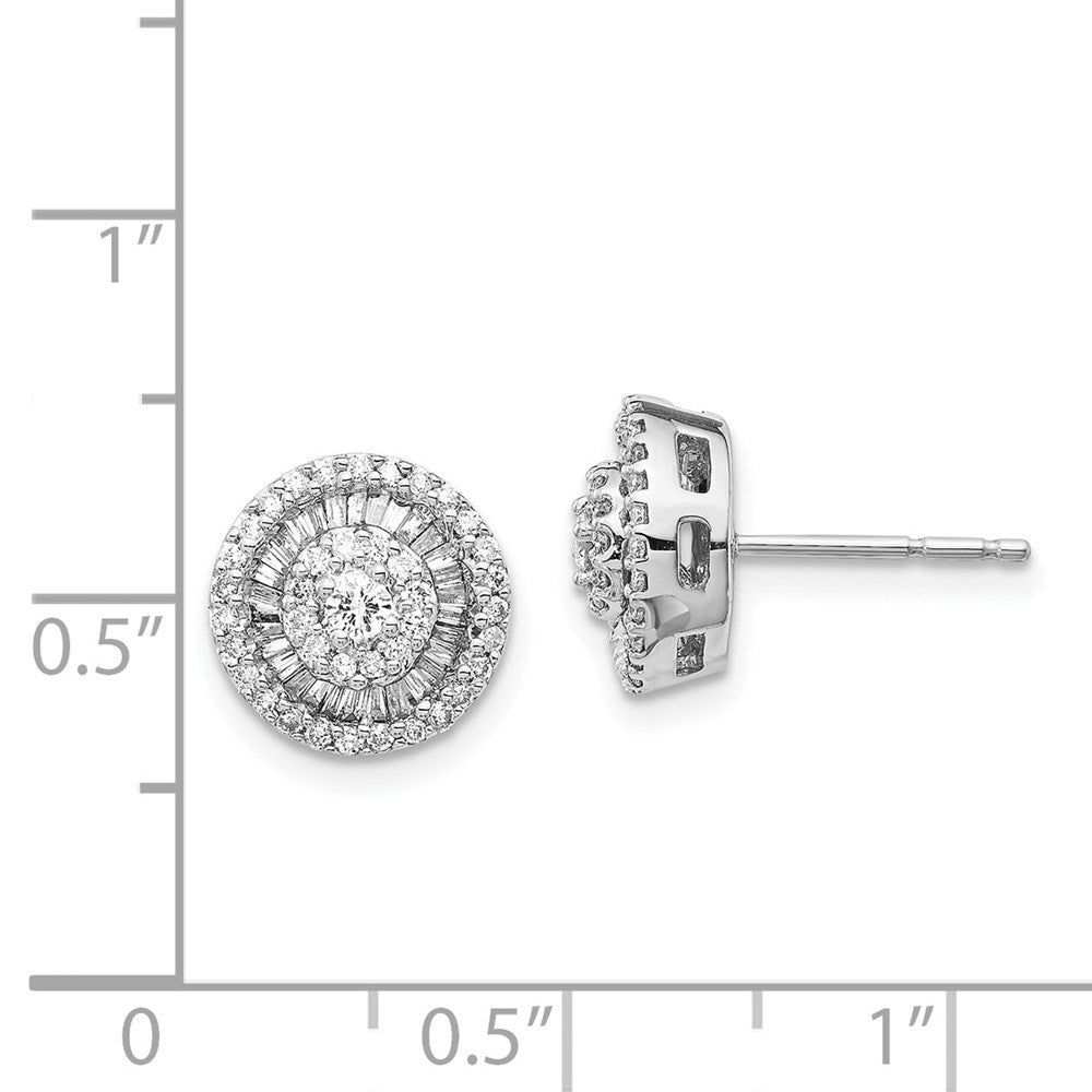 14k White Gold Diamond Cluster Stud Earrings