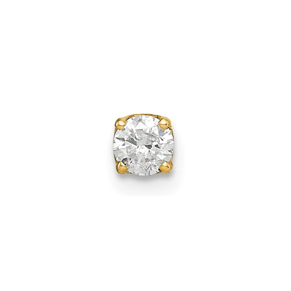 14k Yellow Gold Single Diamond Earring
