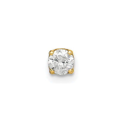 14k Yellow Gold Single Diamond Earring