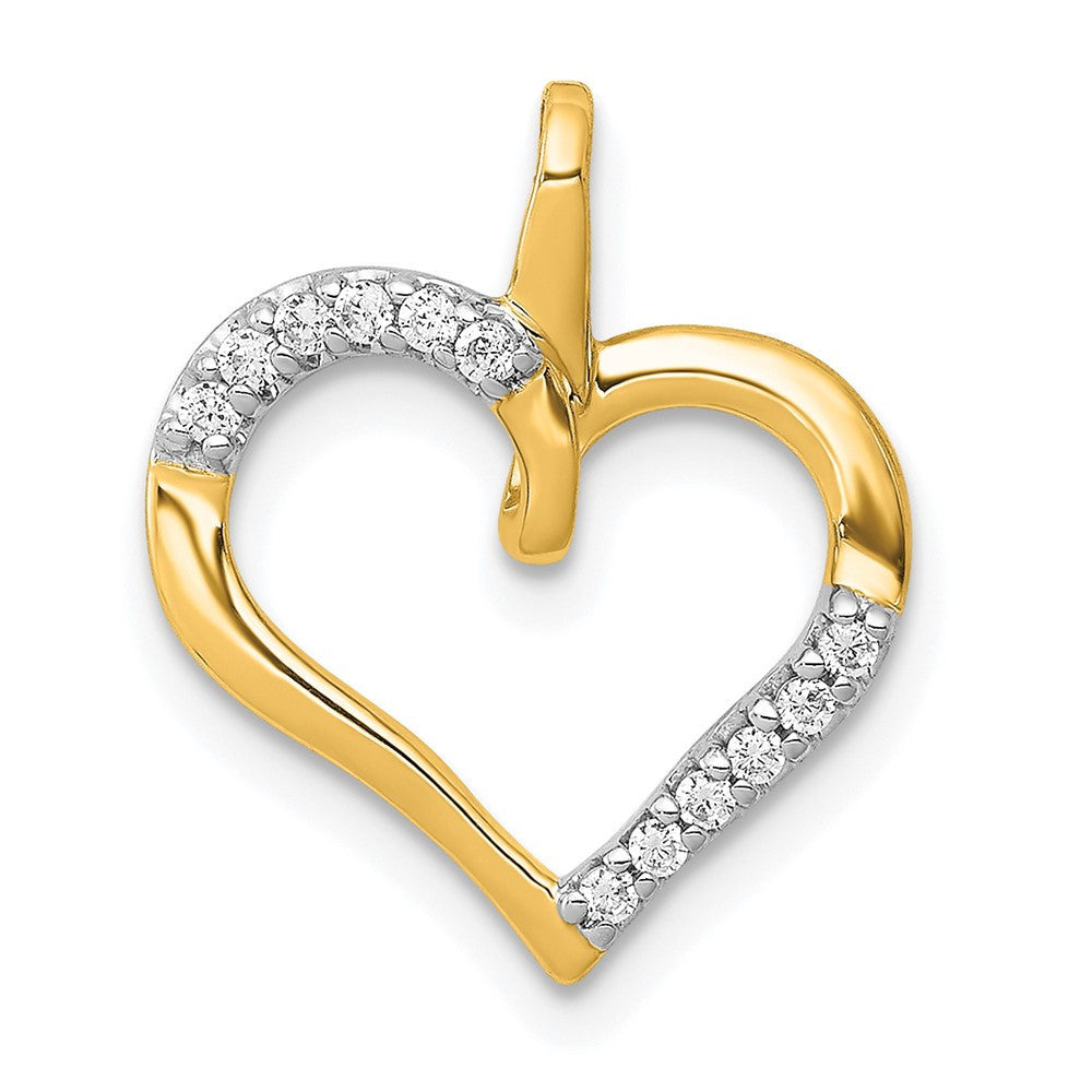 14k Yellow Gold 1/15ct. Diamond Heart Pendant