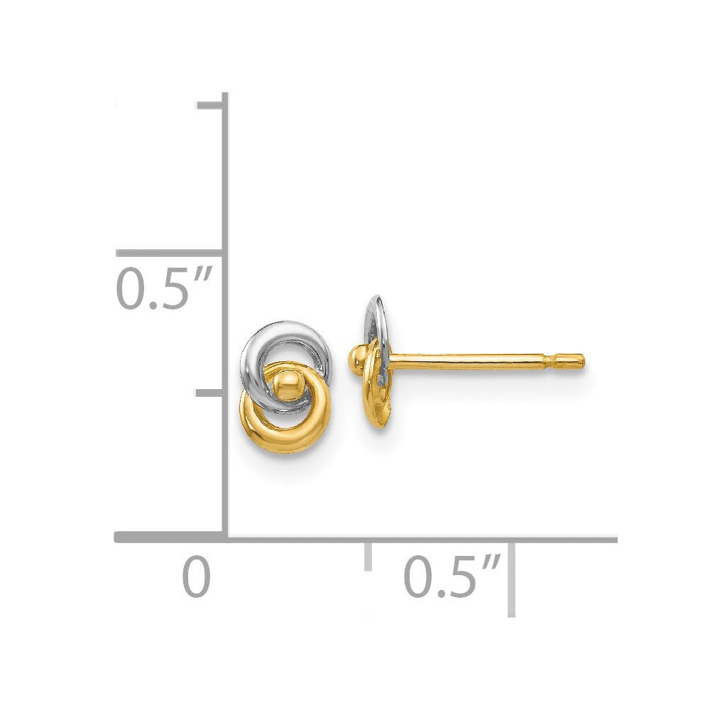 14k Yellow Gold & Rhodium Love Knot Ear