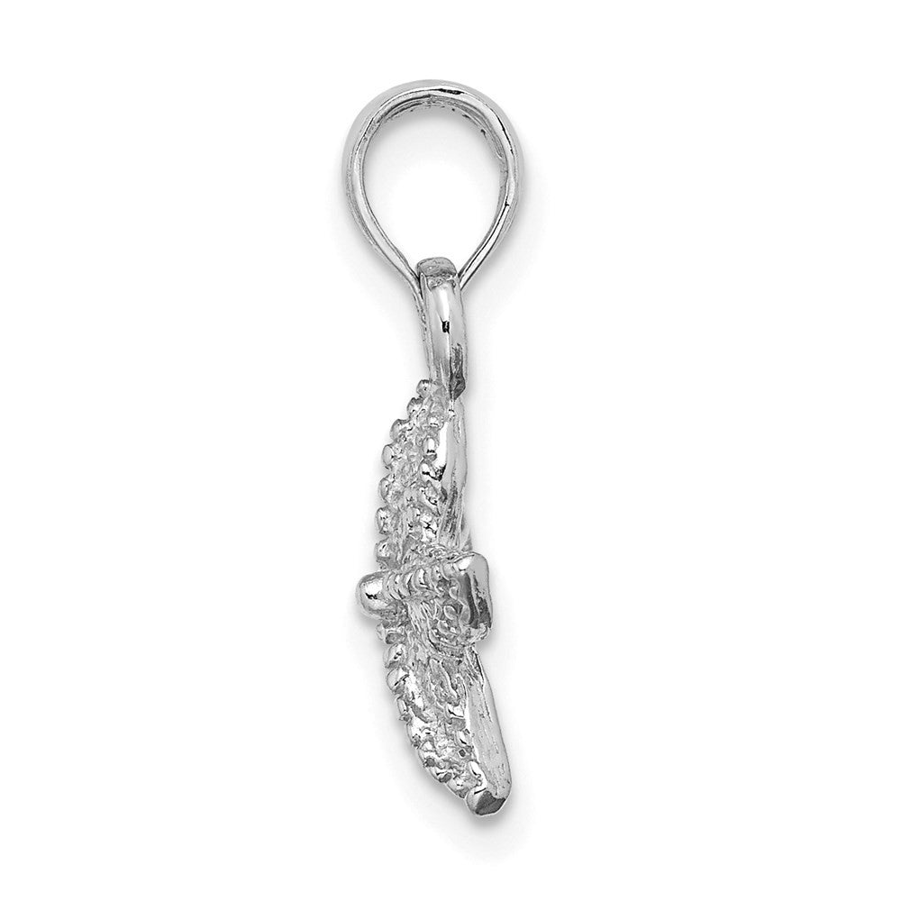 14k White Gold Starfish Charm Pendant