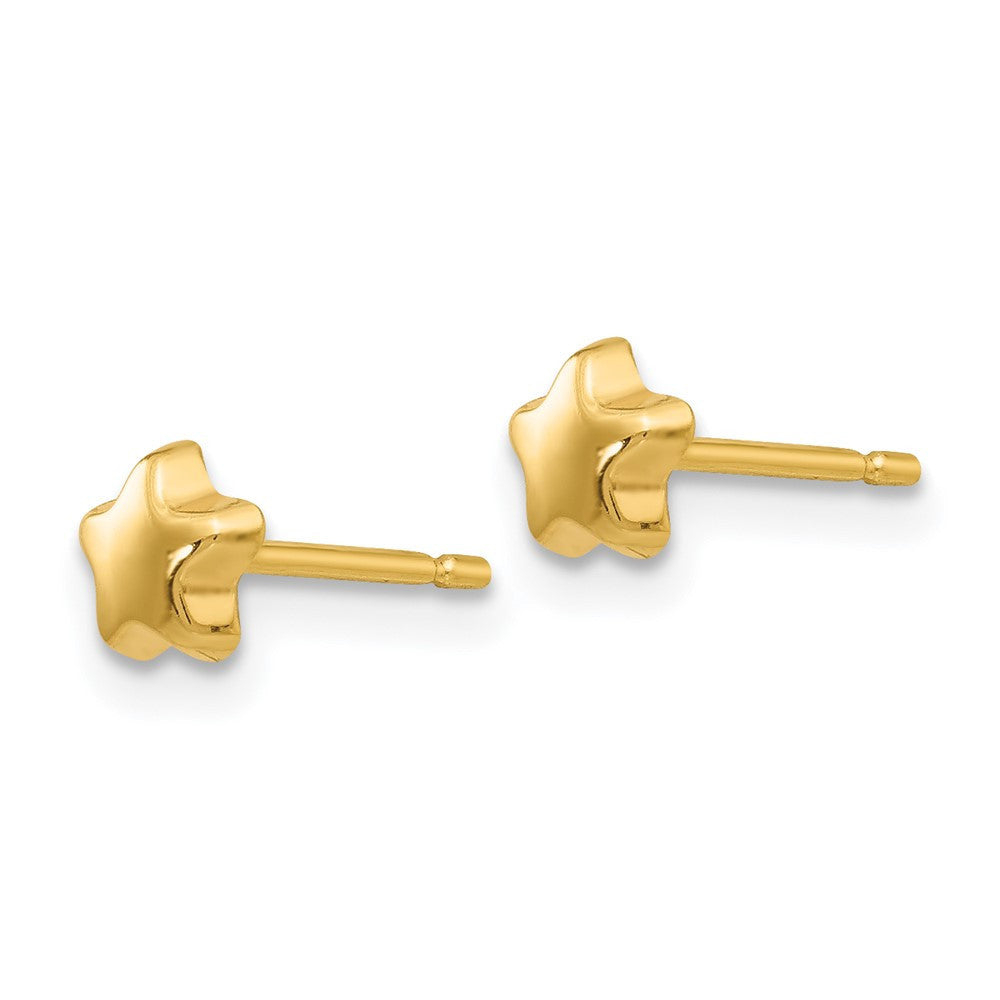 14k Yellow Gold Polished Star Stud Earrings