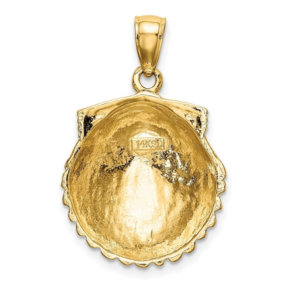 14k Yellow Gold Scallop Shell Charm Pendant