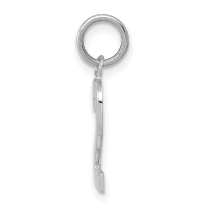 14k White Gold Small Polished Number 2 Charm Pendant