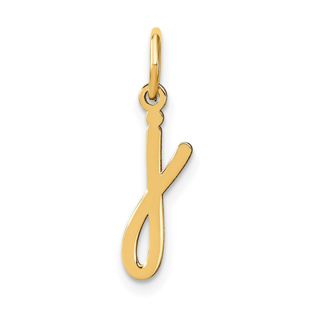 14k Yellow Gold Lower case Letter J Initial Charm Pendant