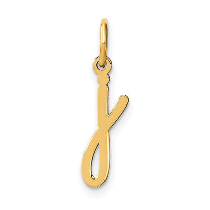 14k Yellow Gold Lower case Letter J Initial Charm Pendant
