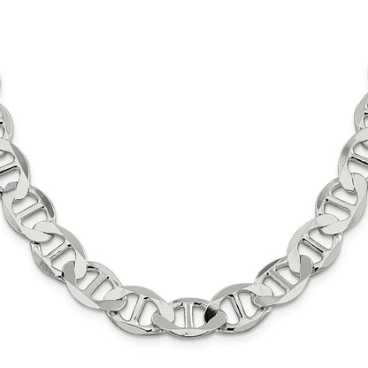 Sterling Silver 12.3mm Flat Anchor Chain Necklace 20"
