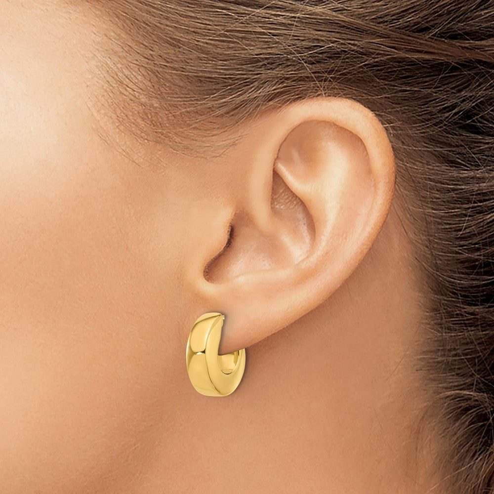 14k Yellow Gold Polished J-Hoop Earrings