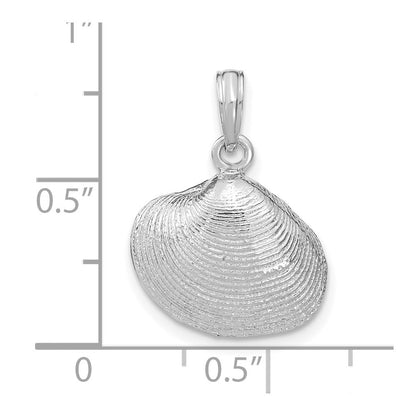 14k White Gold Medium Clam Shell Pendant