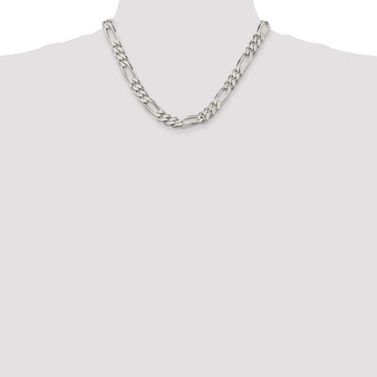 Sterling Silver 9mm Figaro Chain Necklace 18"