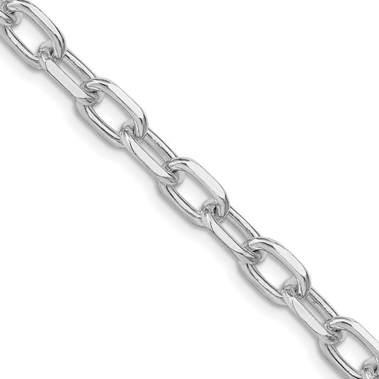 Sterling Silver 6.65mm Diamond-cut Long Link Cable Chain Necklace 24"