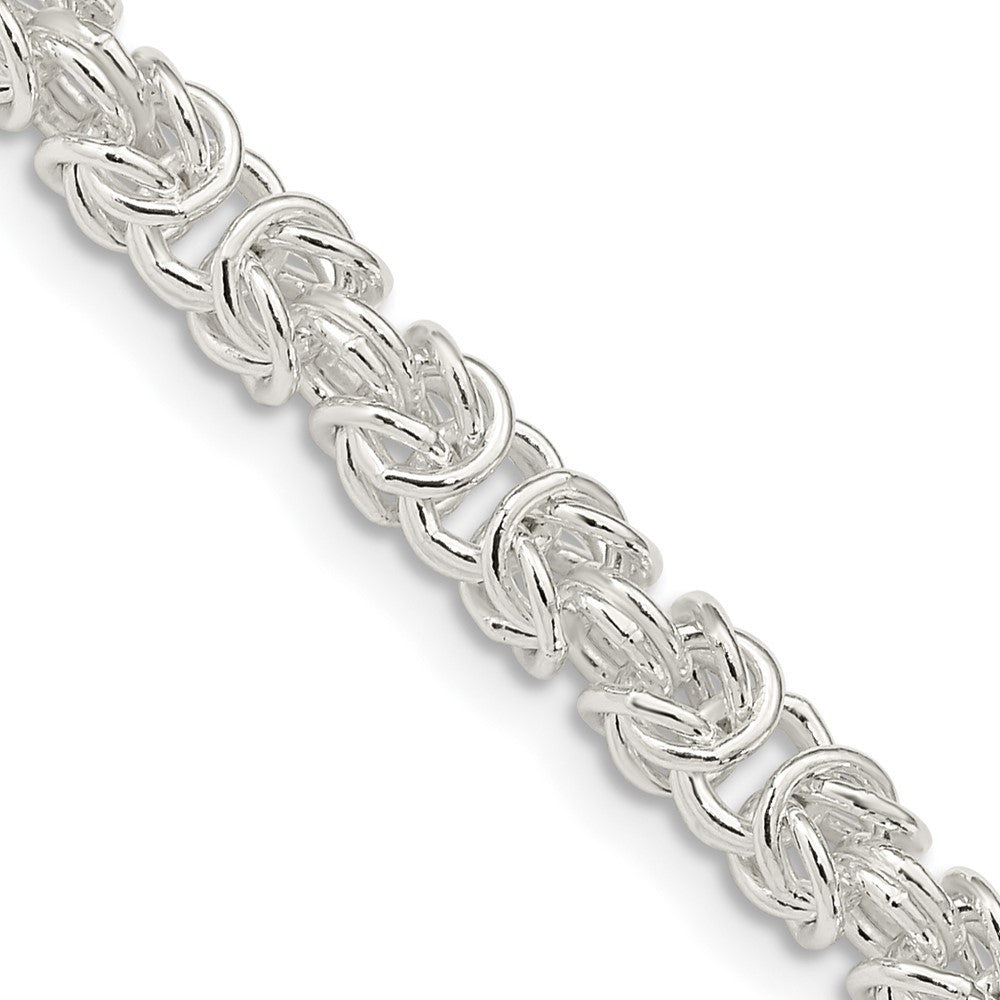 Sterling Silver 4.75mm Rounded Byzantine Chain Necklace 20"