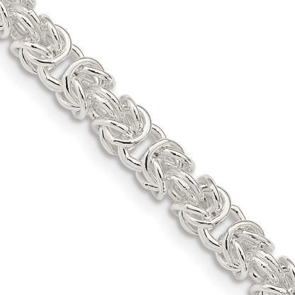 Sterling Silver 4.75mm Rounded Byzantine Chain Necklace 20"