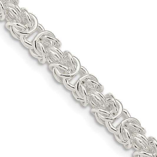 Sterling Silver 4.75mm Rounded Byzantine Chain Necklace 20"