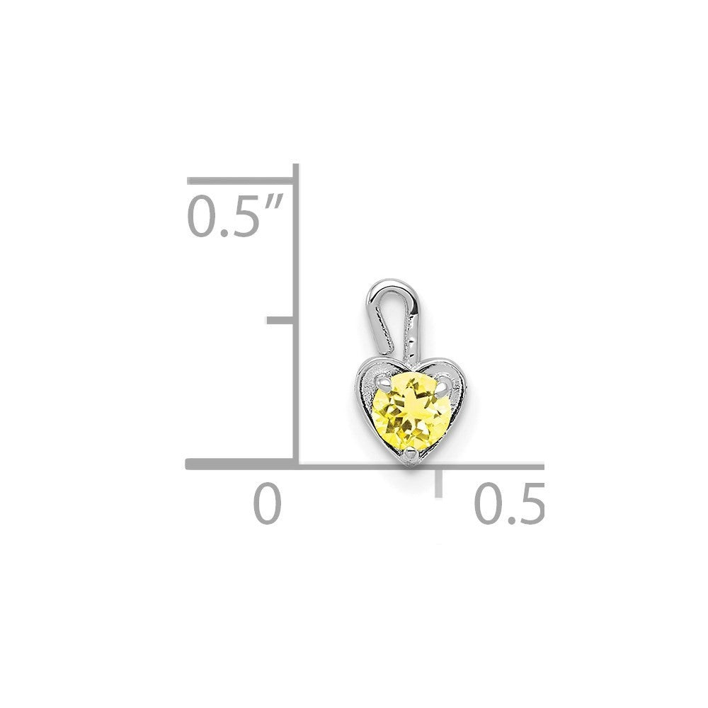 14k White Gold November Synthetic Birthstone Heart Charm Pendant