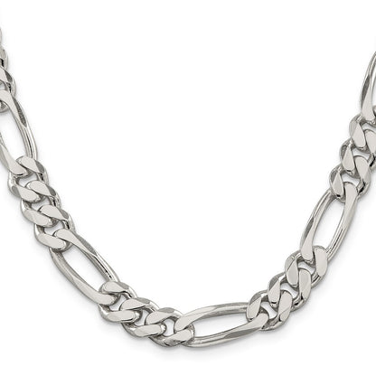 Sterling Silver 9mm Figaro Chain Necklace 28"