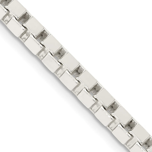 Sterling Silver 3.75mm Box Chain Necklace 24"