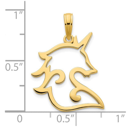 14k Yellow Gold Unicorn Pendant