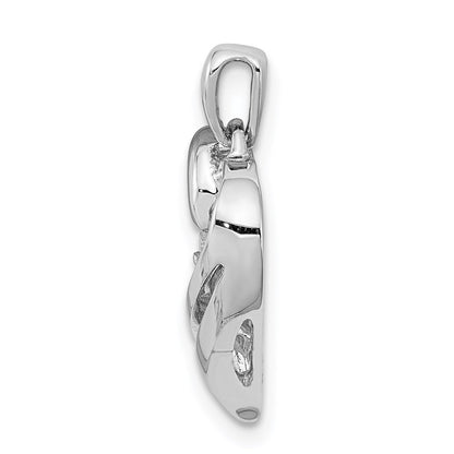 Sterling Silver Rhodium Diamond Heart Pendant