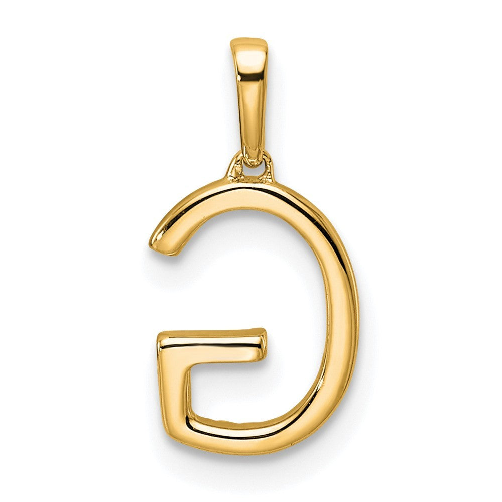 14k Yellow Gold Diamond Letter G Initial Pendant