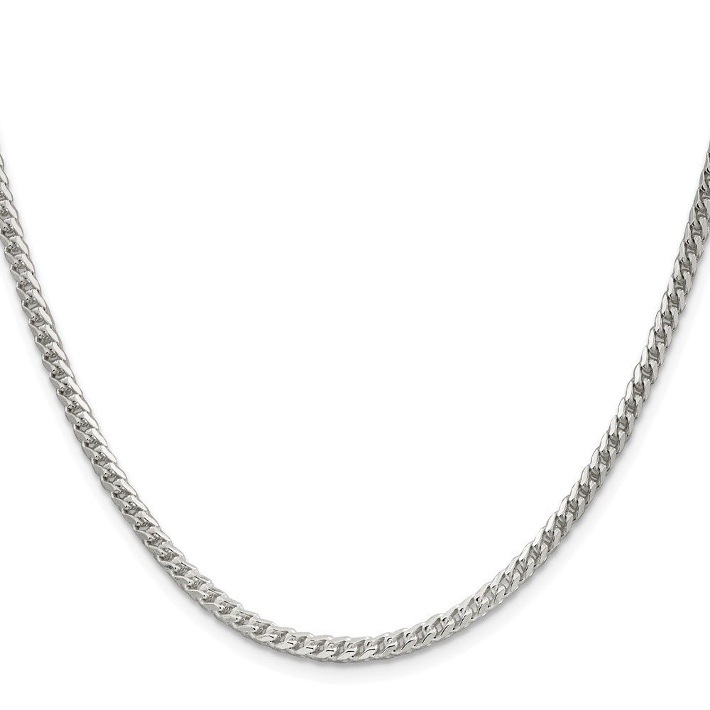 Sterling Silver 3.1mm Diamond-Cut Square Franco Chain Necklace 22"