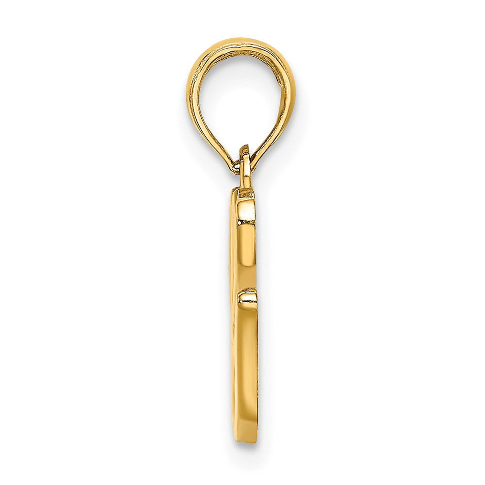14k Yellow Gold Script Letter G Initial Pendant