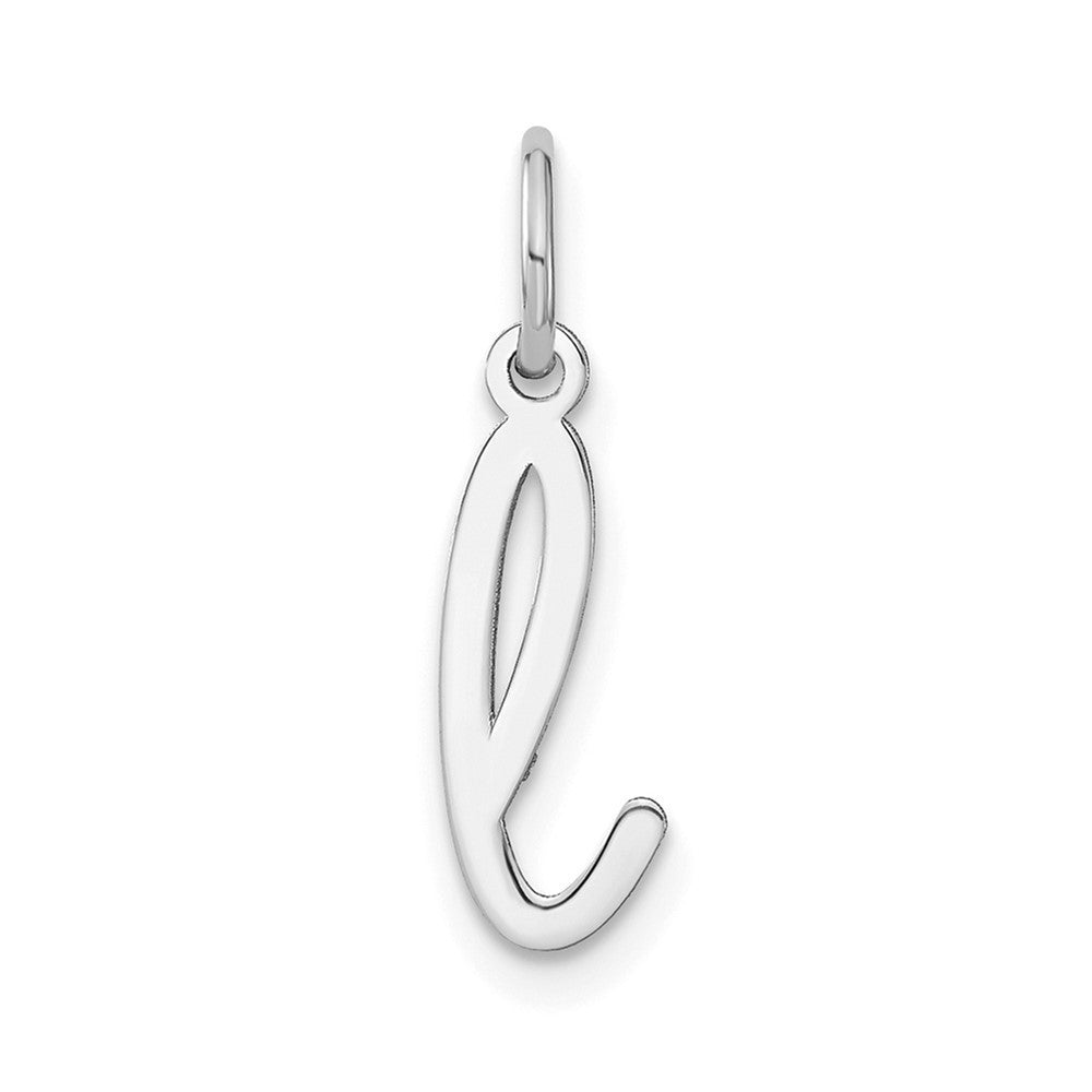 14k White Gold Lower case Letter L Initial Charm Pendant