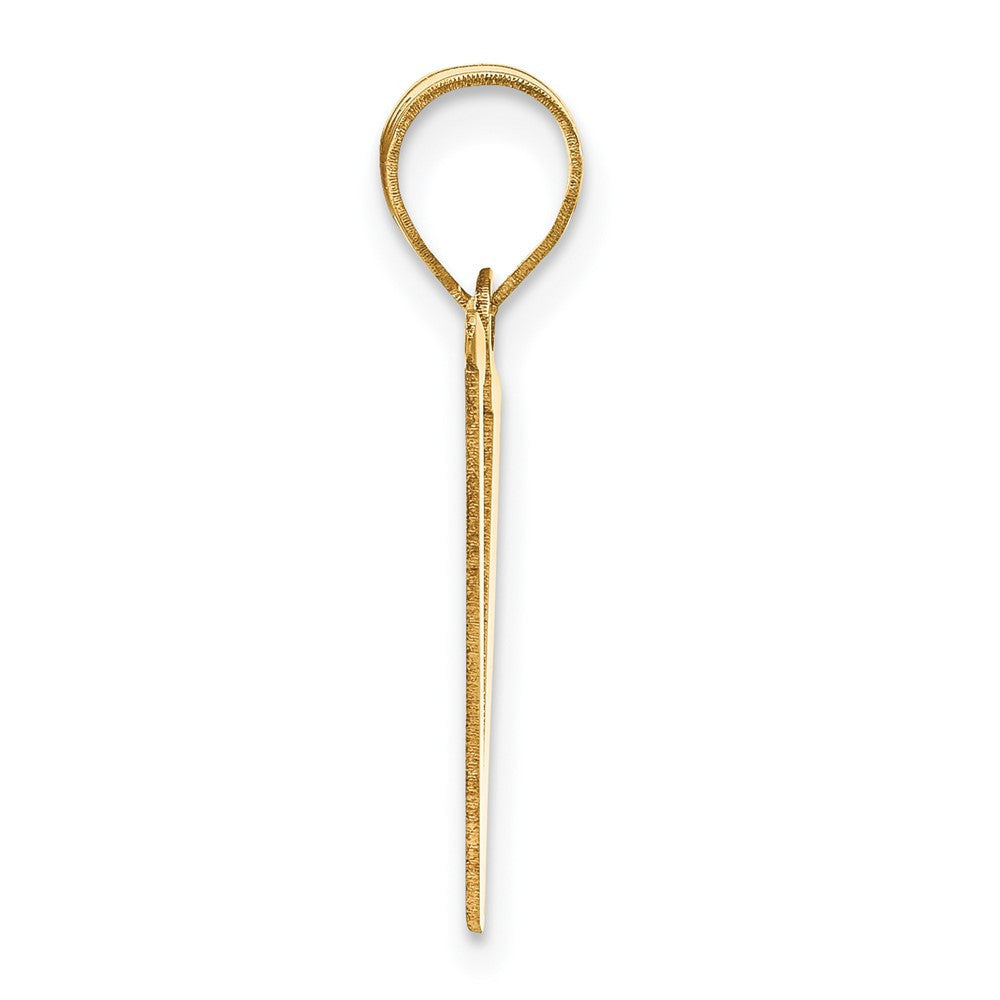 14k Yellow Gold Polished Letter V Initial Pendant