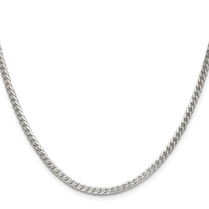 Sterling Silver 3.1mm Diamond-Cut Square Franco Chain Necklace 26"