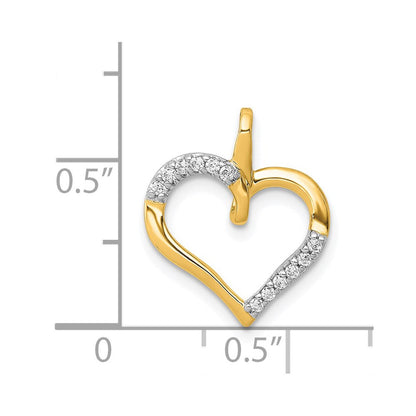 14k Yellow Gold 1/15ct. Diamond Heart Pendant