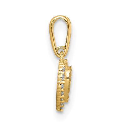 14k Yellow Gold Madi K CZ Diamond Cut Heart Pendant