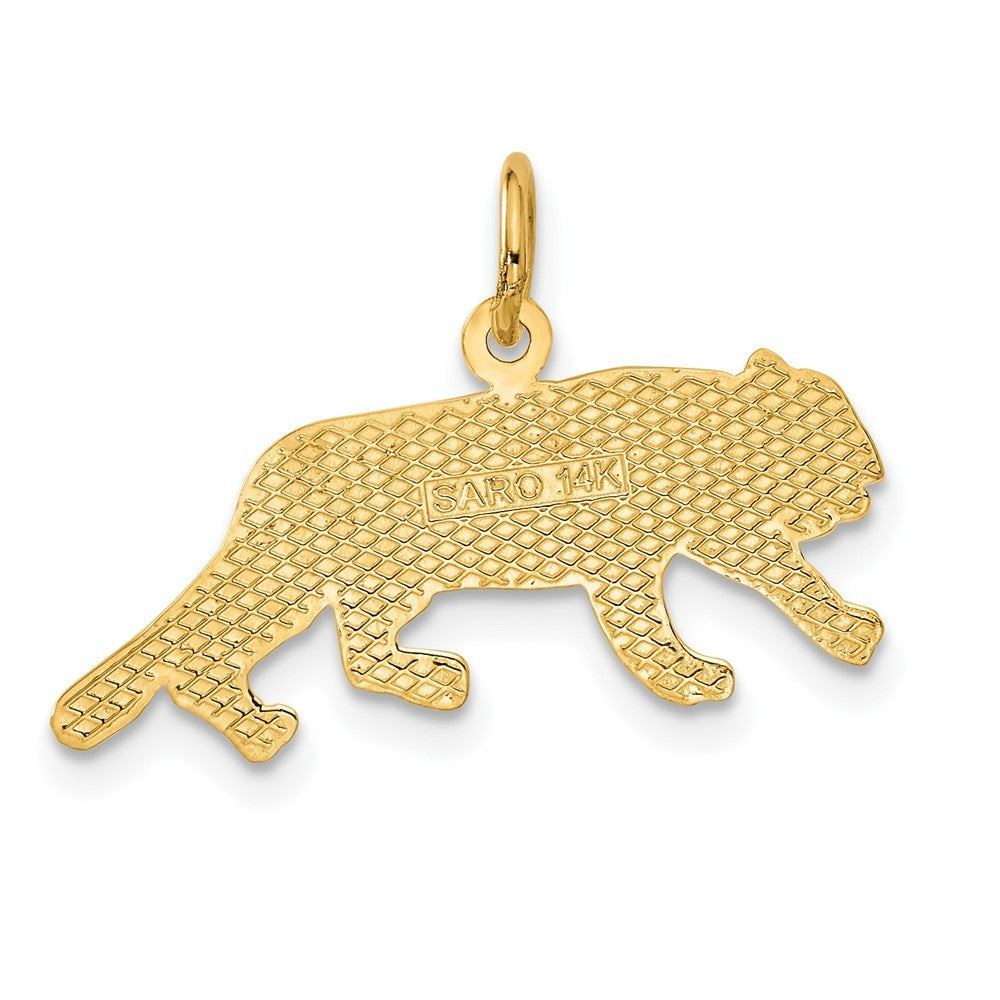 14k Yellow Gold Tiger Charm Pendant