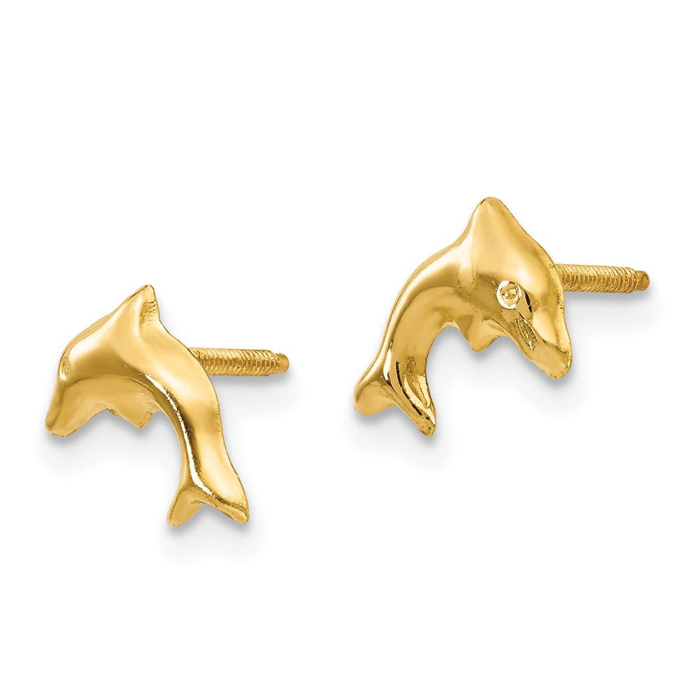14k Yellow Gold Sm. Dolphin Stud Earrings