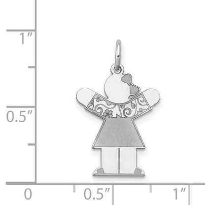 14k White Gold Kid Charm Pendant
