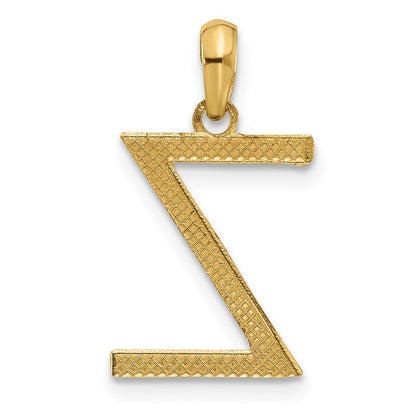 14k Yellow Gold Fancy Letter Z Initial Pendant