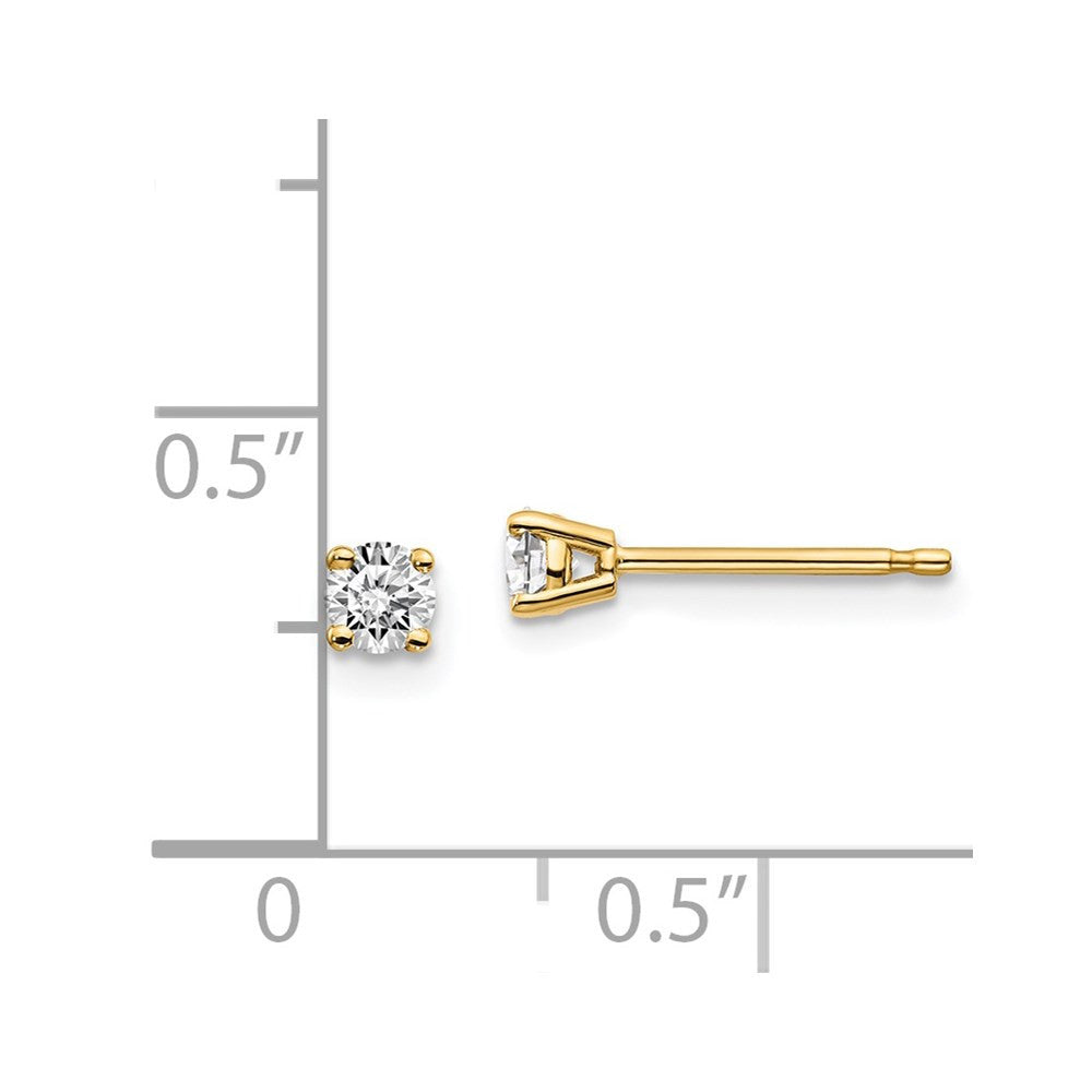 14k Yellow Gold .25ct. I1 J-K Diamond Push-on Stud Earrings