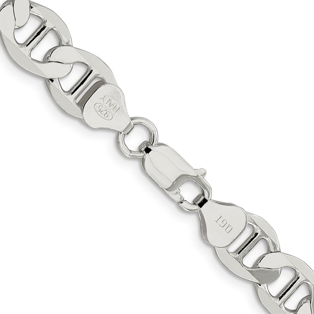 Sterling Silver 8.9mm Flat Anchor Chain Necklace 24"
