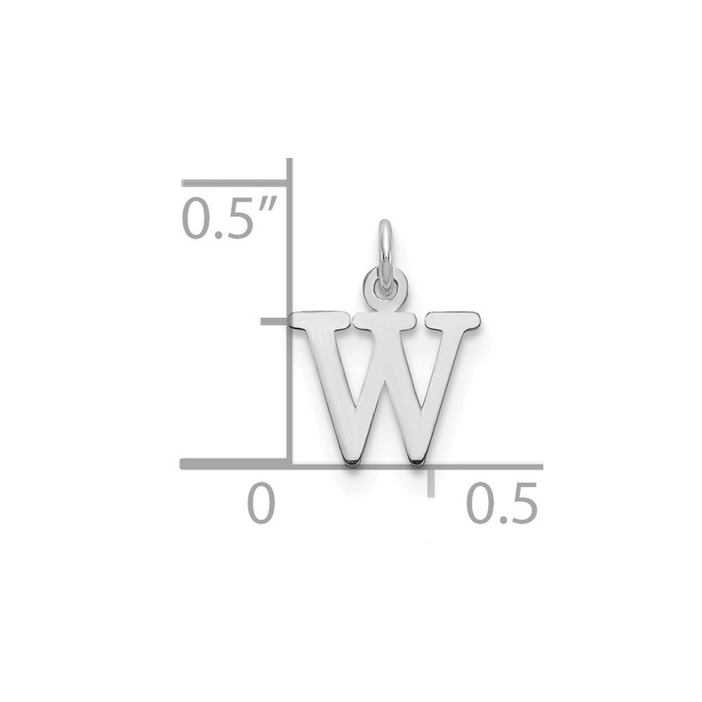 14k White Gold Cutout Letter W Initial Pendant