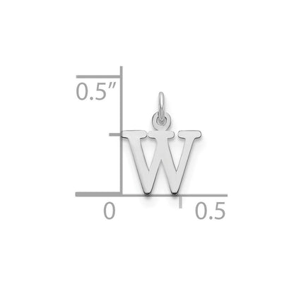 14k White Gold Cutout Letter W Initial Pendant
