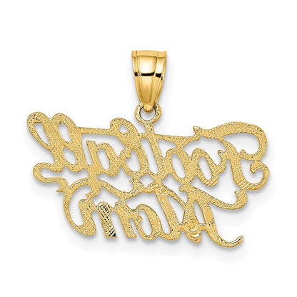 14k Yellow Gold FOOTBALL MOM Charm Pendant