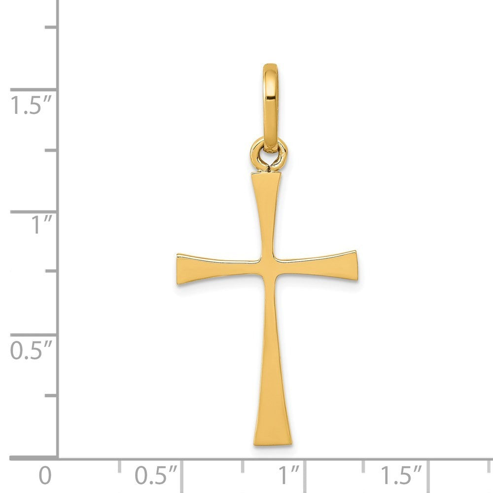 14k Yellow Gold Polished Cross Pendant