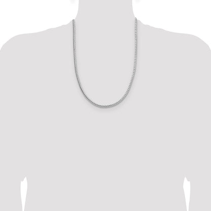 Sterling Silver 3.8mm Diamond-cut Round Franco Chain Necklace 24"