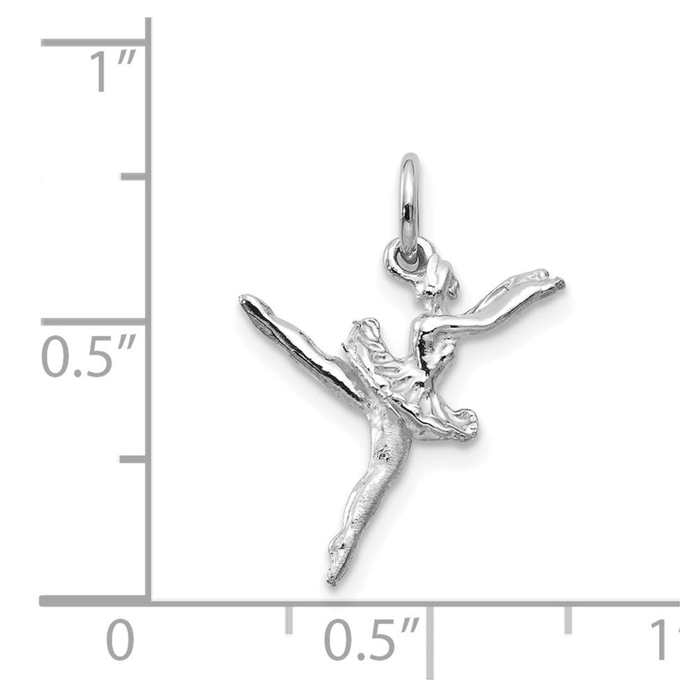 14k White Gold Polished 3-D Ballerina Charm Pendant