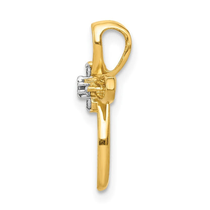14k Yellow Gold Diamond Cross Slide Pendant
