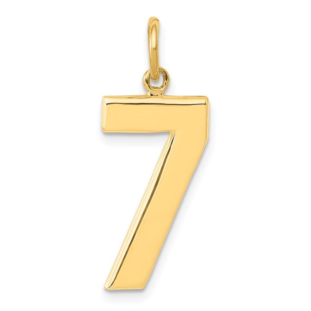 14k Yellow Gold Large Polished Number 7 Charm Pendant