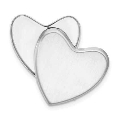 Sterling Silver Rhodium-plated Flower Ash Holder Heart Locket Pendant
