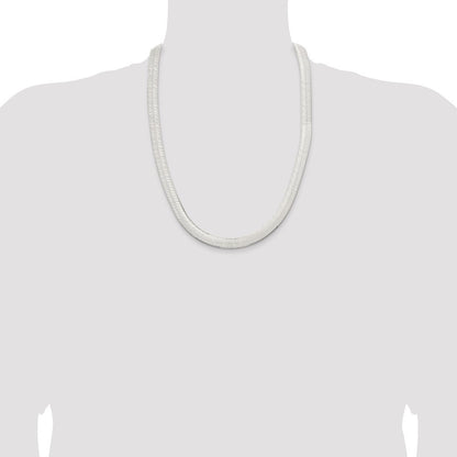 Sterling Silver 10.5mm Magic Herringbone Chain Necklace 24"